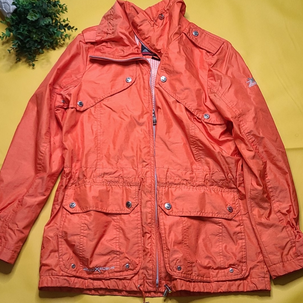 ZEROXPOSUR ORANGE RAIN WIND LIGHT JACKET SMALL